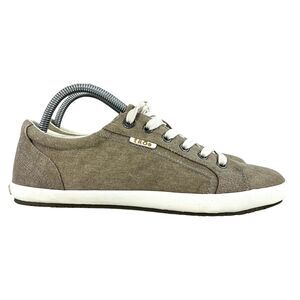 Taos Star Lace Up Canvas Beige Sneakers Shoes Size 9.5